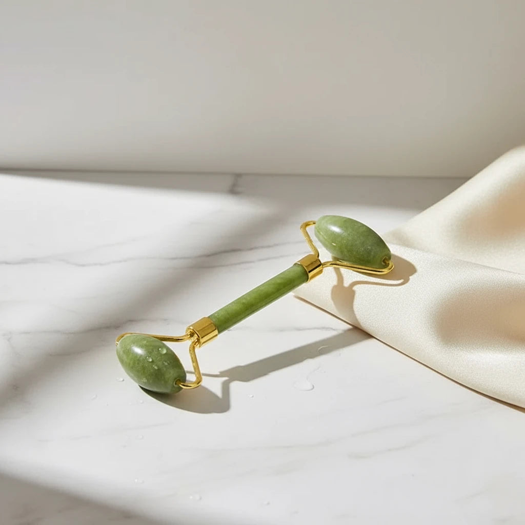 Indulge in Spa-Like Luxury at Home with Our Natural Jade Roller & Gua Sha Set - Perfect for Rejuvenating Your Skin and Soothe Your Senses!