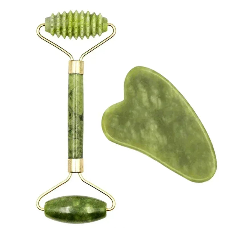 Indulge in Spa-Like Luxury at Home with Our Natural Jade Roller & Gua Sha Set - Perfect for Rejuvenating Your Skin and Soothe Your Senses!