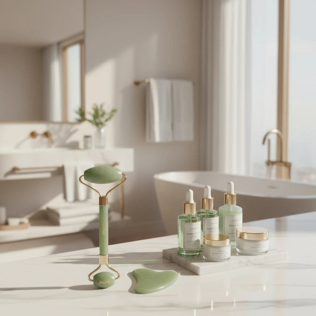 Natural Jade Roller & Gua Sha Set