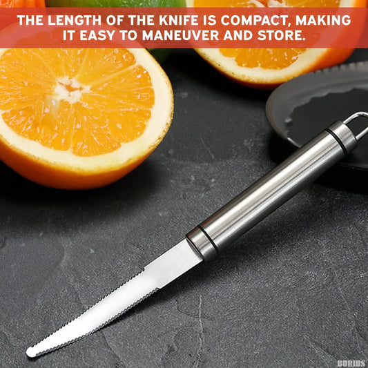 Grapefruit Knife with Curved Serrated Blade Fruit Slicer and Cutter for Oranges Kitchen Gadget Stainless Steel Small Knife for Home